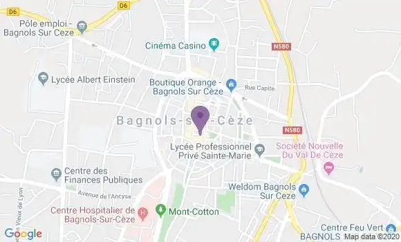 Localisation Crédit Agricole Agence de Bagnols sur Cèze Lagaraud