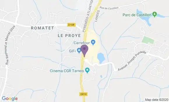Localisation Crédit Agricole Agence de Tarnos Carrefour