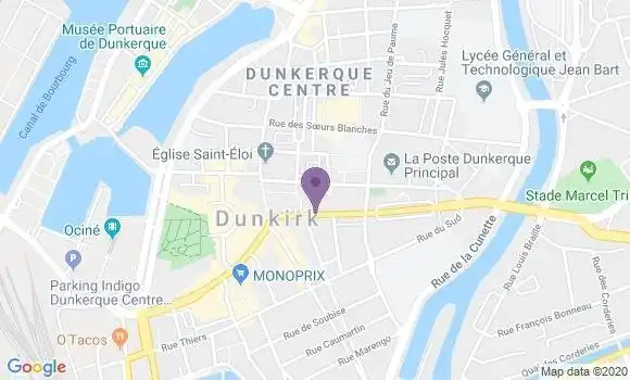 Localisation Crédit Agricole Agence de Dunkerque