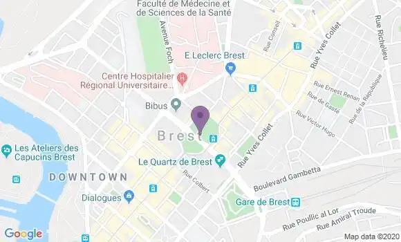 Localisation Crédit Agricole Agence de Brest Kérinou