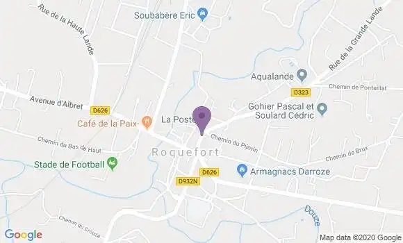 Localisation Crédit Agricole Agence de Roquefort
