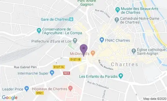 Localisation Crédit Agricole Agence de Chartres les Epars