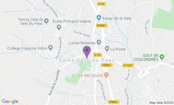 Localisation Crédit Agricole Agence de Saint Gély du Fesc Centre