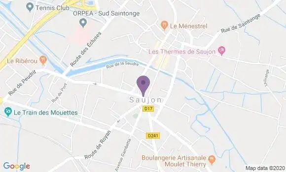 Localisation Crédit Agricole Agence de Saujon