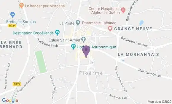 Localisation Crédit Agricole Agence de Ploërmel Entreprises