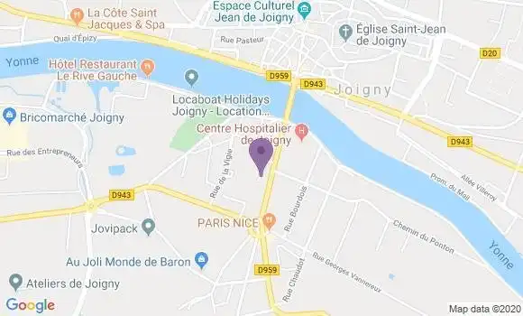 Localisation Crédit Agricole Agence de Joigny