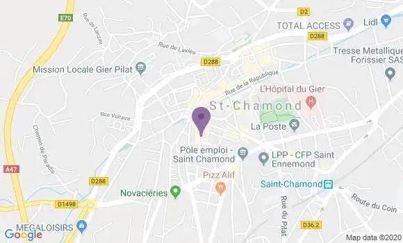 Localisation Crédit Agricole Agence de Saint Chamond Liberté