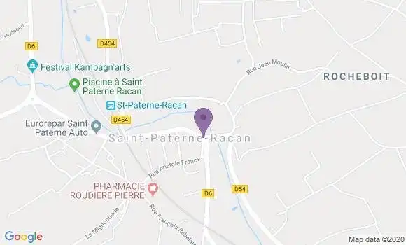 Localisation Crédit Agricole Agence de Saint Paterne Racan