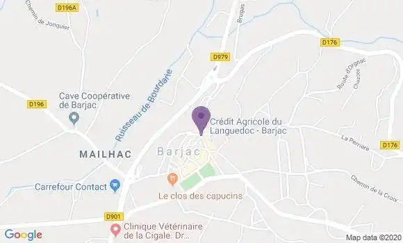 Localisation Crédit Agricole Agence de Barjac