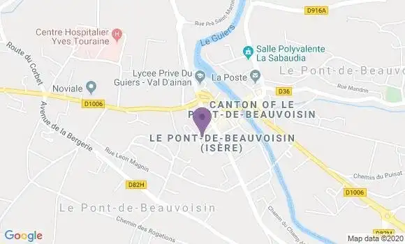 Localisation Crédit Agricole Agence de Pont de Beauvoisin