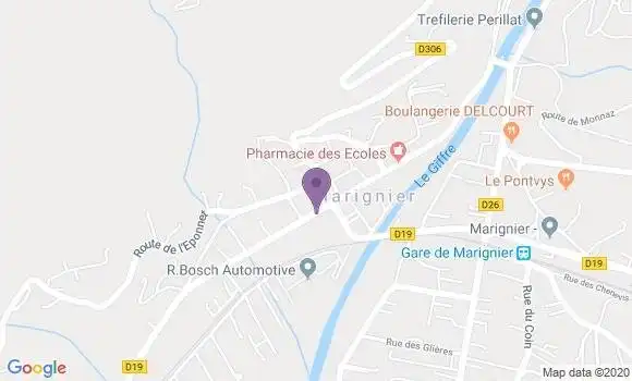 Localisation Crédit Agricole Agence de Marignier