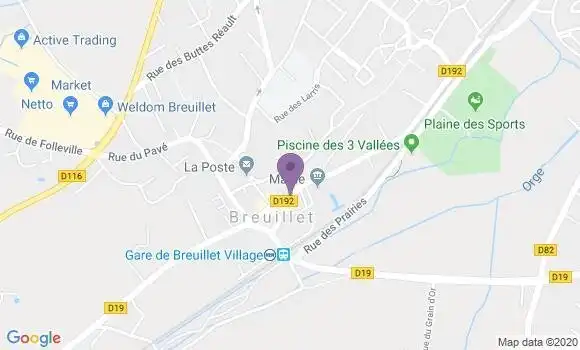Localisation Crédit Agricole Agence de Breuillet