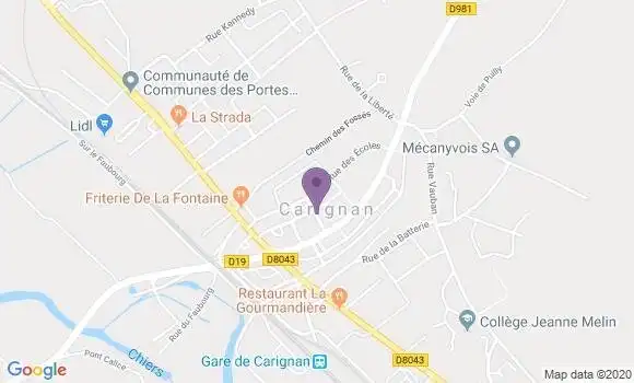 Localisation Crédit Agricole Agence de Carignan