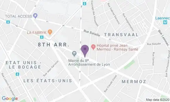 Localisation LCL Agence de Lyon Jean Mermoz