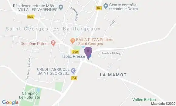 Localisation Crédit Agricole Agence de Saint Georges les Baillargeaux