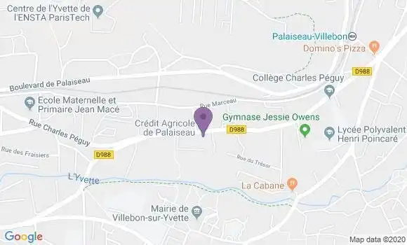 Localisation Crédit Agricole Agence de Palaiseau Villebon