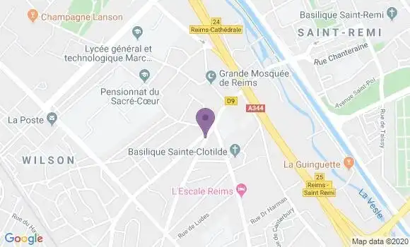Localisation Crédit Agricole Agence de Reims Sainte Anne