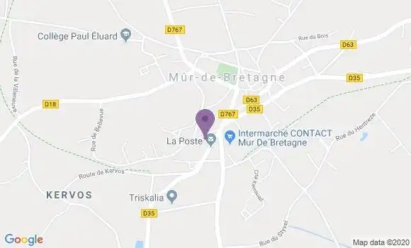 Localisation Crédit Agricole Agence de Mûr de Bretagne