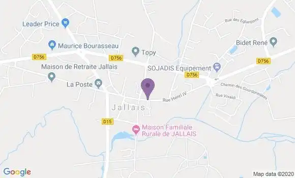 Localisation Crédit Agricole Agence de Jallais