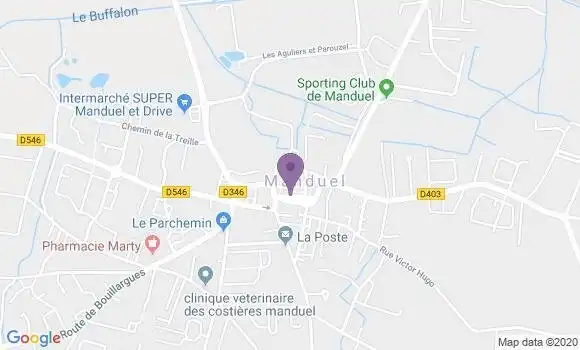 Localisation Crédit Agricole Agence de Manduel