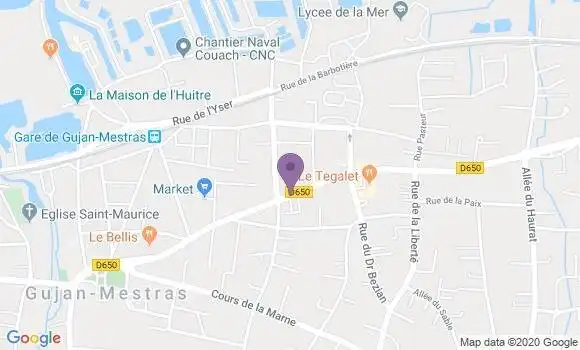 Localisation LCL Agence de Gujan Mestras