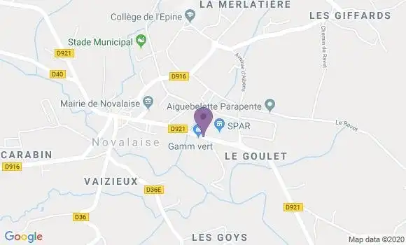 Localisation Crédit Agricole Agence de Novalaise