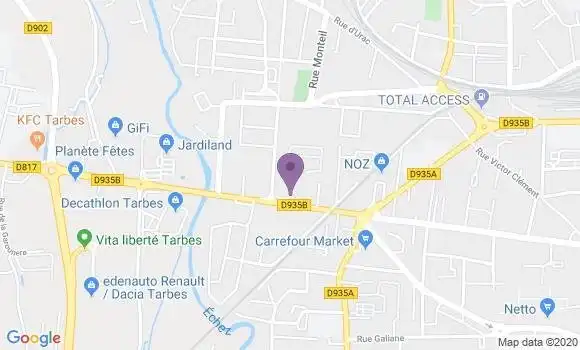 Localisation Crédit Agricole Agence de Tarbes Ouest