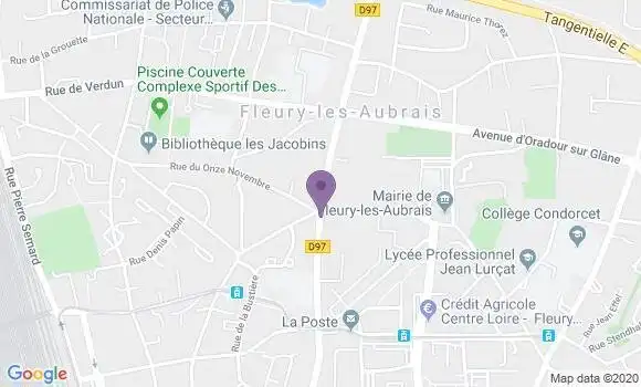 Localisation LCL Agence de Fleury les Aubrais