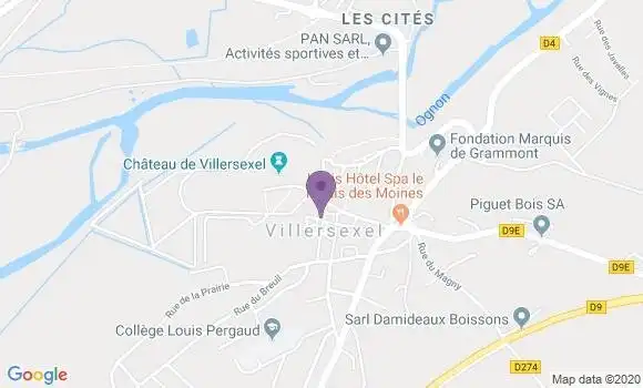 Localisation Crédit Agricole Agence de Villersexel