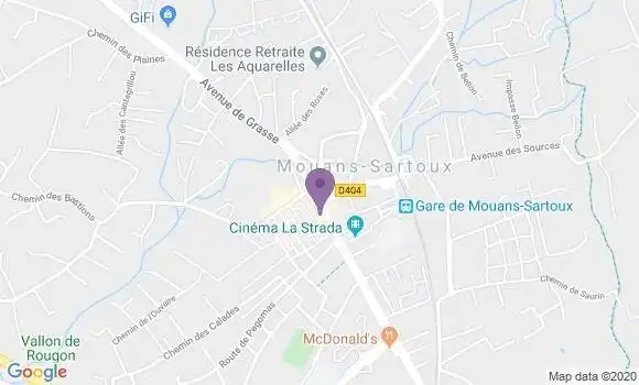 Localisation Crédit Agricole Agence de Mouans Sartoux