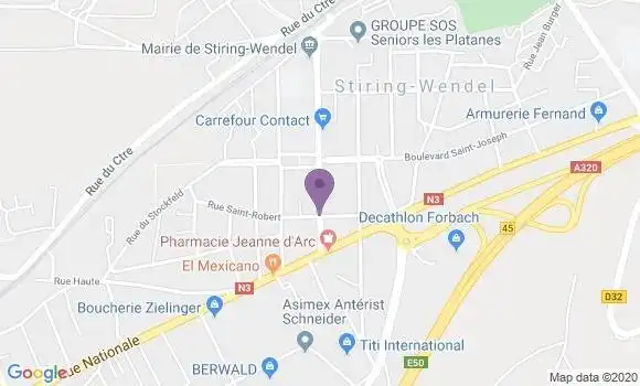 Localisation Crédit Agricole Agence de Stiring Wendel