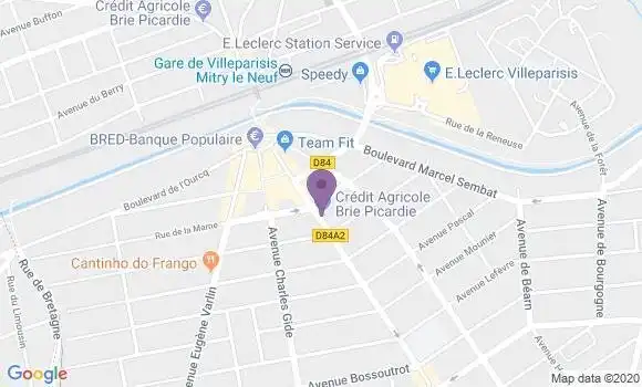 Localisation Crédit Agricole Agence de Villeparisis de Gaulle