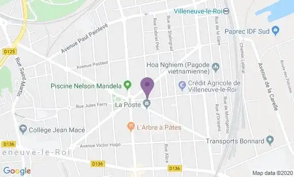 Localisation LCL Agence de Villeneuve le Roi