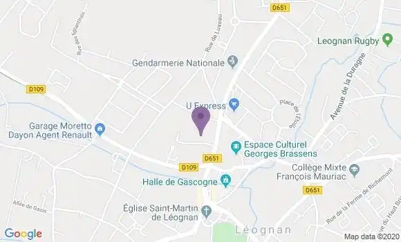 Localisation Crédit Agricole Agence de Léognan