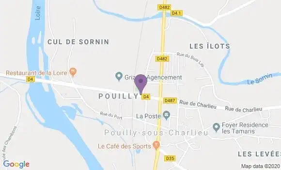 Localisation Crédit Agricole Agence de Pouilly sous Charlieu