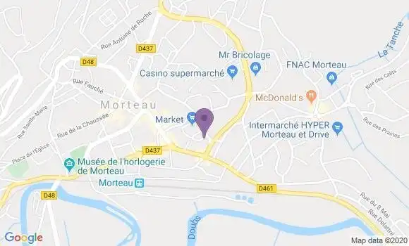 Localisation Crédit Agricole Agence de Morteau