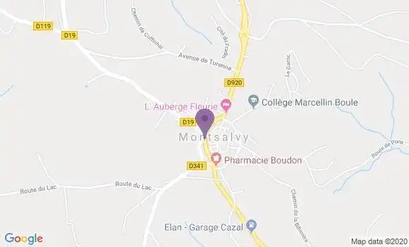 Localisation Crédit Agricole Agence de Montsalvy