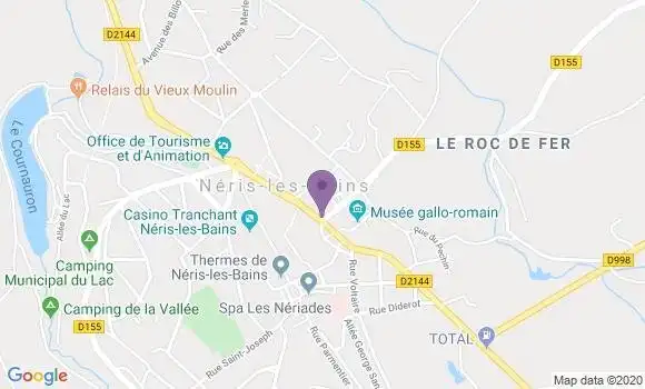 Localisation Crédit Agricole Agence de Néris les Bains