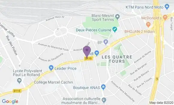 Localisation LCL Agence de Le Blanc Mesnil Sud