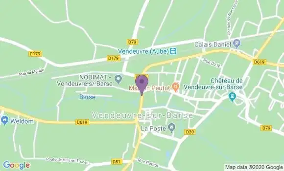 Localisation Crédit Agricole Agence de Vendeuvre sur Barse
