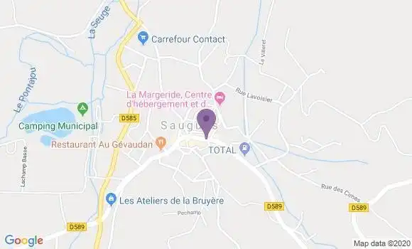 Localisation Crédit Agricole Agence de Saugues