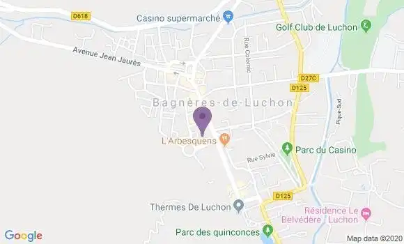 Localisation Crédit Agricole Agence de Bagnères de Luchon