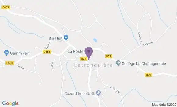 Localisation Crédit Agricole Agence de Latronquière