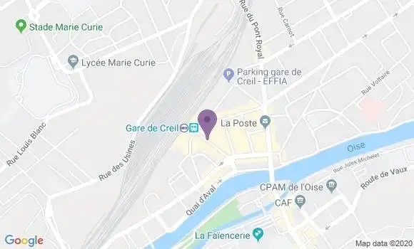 Localisation Crédit Agricole Agence de Creil Gare