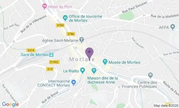 Localisation Crédit Agricole Agence de Morlaix Carnot