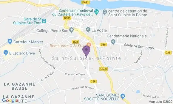 Localisation Crédit Agricole Agence de Saint Sulpice les Portes du Tarn