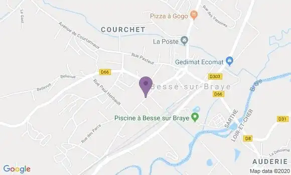 Localisation Crédit Agricole Agence de Besse sur Braye