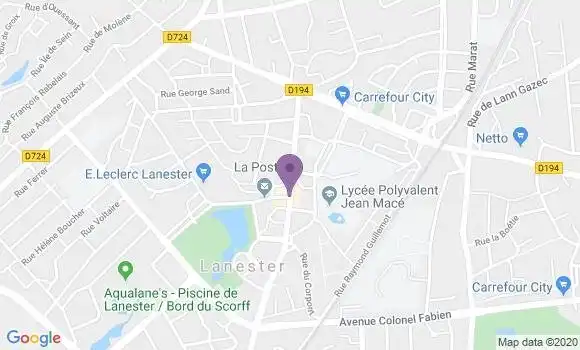 Localisation Crédit Agricole Agence de Lanester Centre