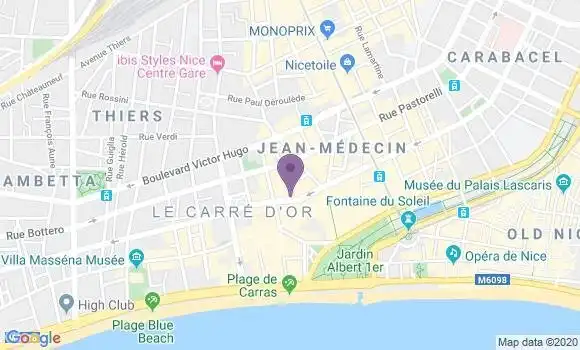 Localisation Crédit Agricole Agence de Nice Grimaldi
