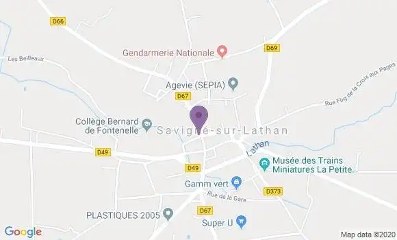 Localisation Crédit Agricole Agence de Savigne sur Lathan
